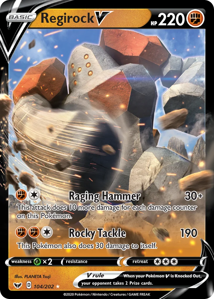 Regirock V 104/202 Rare holo v