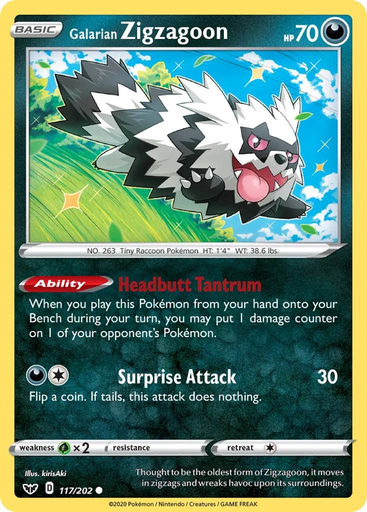 Galarian Zigzagoon 117/202 Common