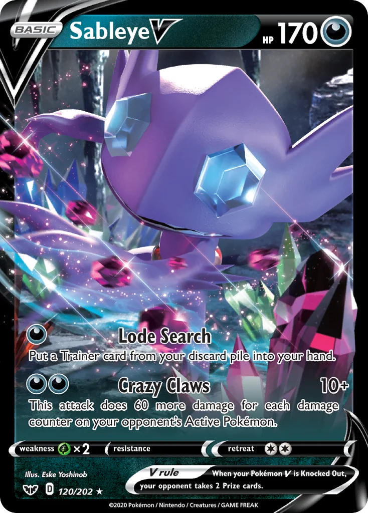 Sableye V 120/202 Rare holo v