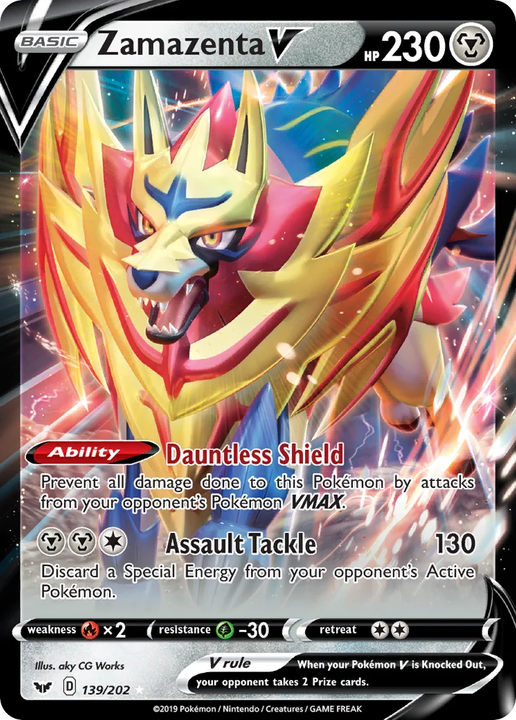 Zamazenta V 139/202 Rare holo v
