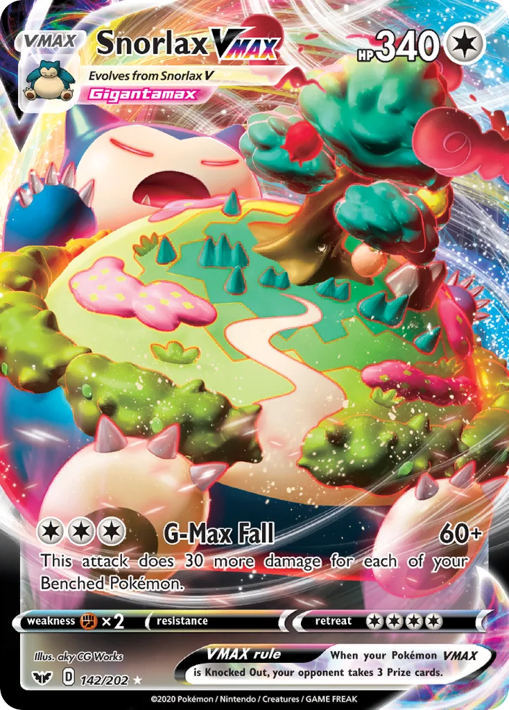 Snorlax VMAX 142/202 Rare holo vmax