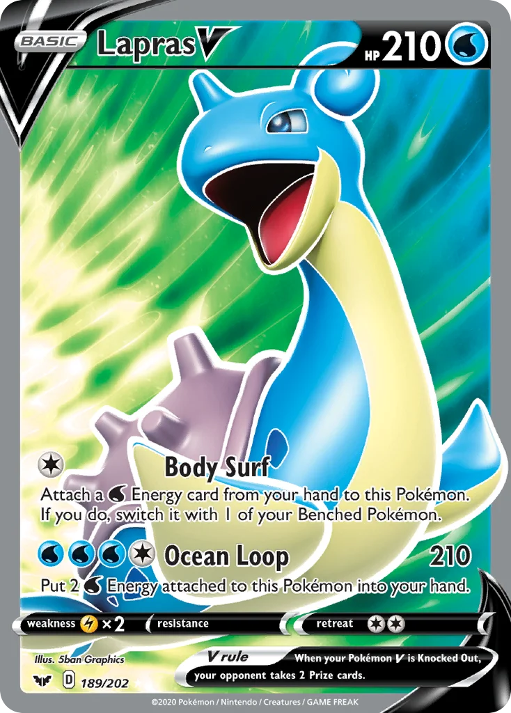 Lapras V 189/202 Rare ultra