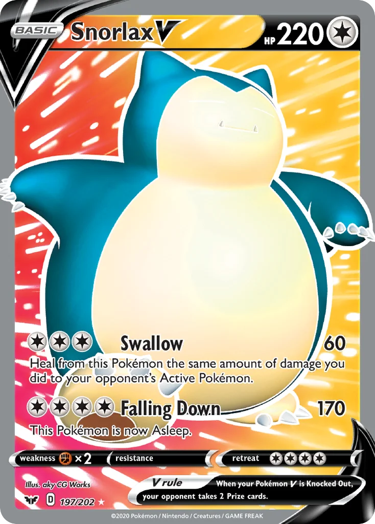swsh1-197 Snorlax V 197/202 Rare ultra