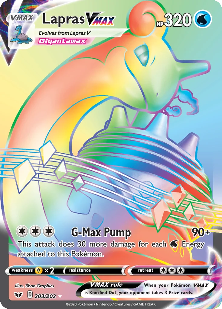 swsh1-203 Lapras VMAX 203/202 Rare rainbow