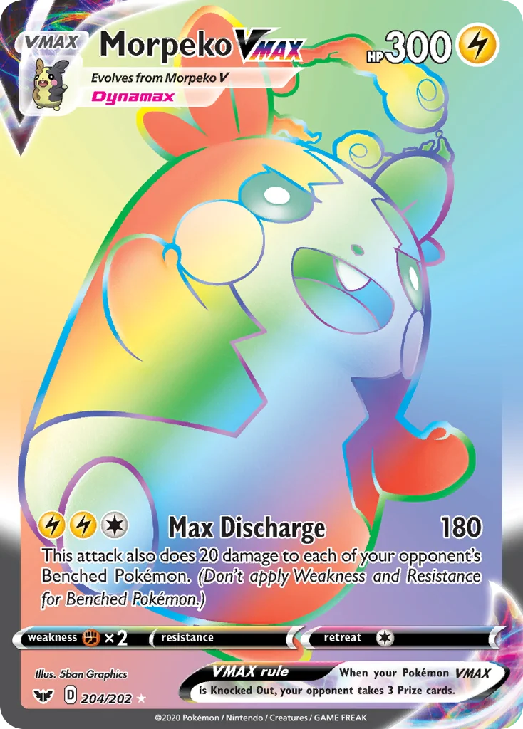 swsh1-204 Morpeko VMAX 204/202 Rare rainbow