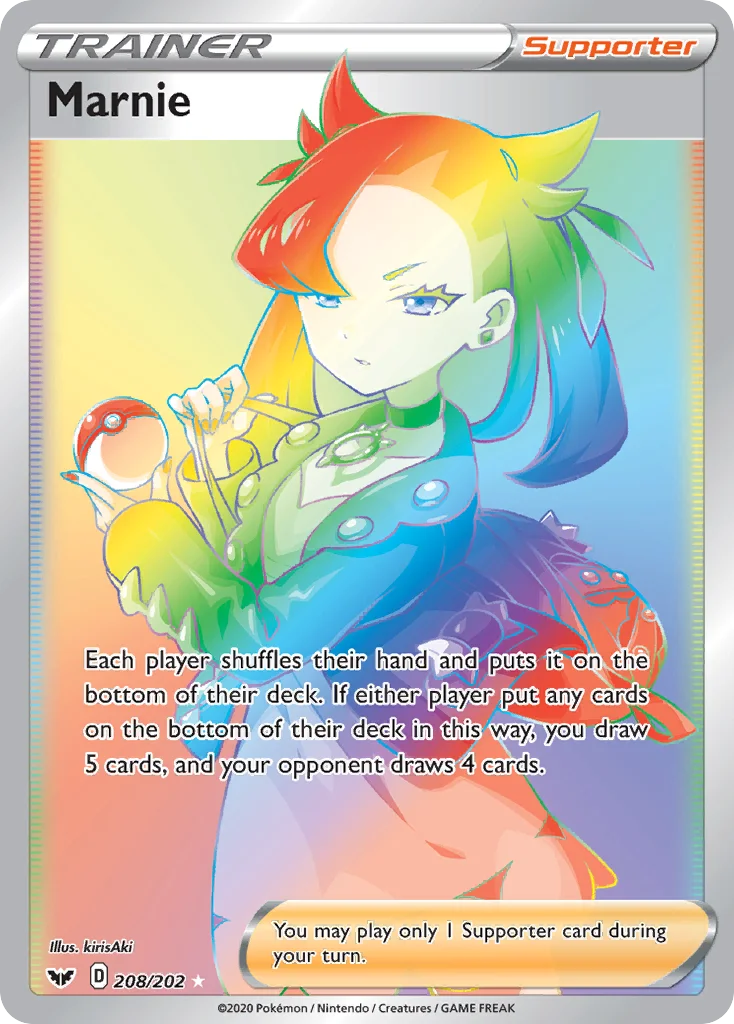 swsh1-208 Marnie 208/202 Rare rainbow