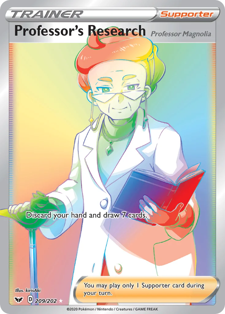 swsh1-209 Professor's Research (Professor Magnolia) 209/202 Rare rainbow