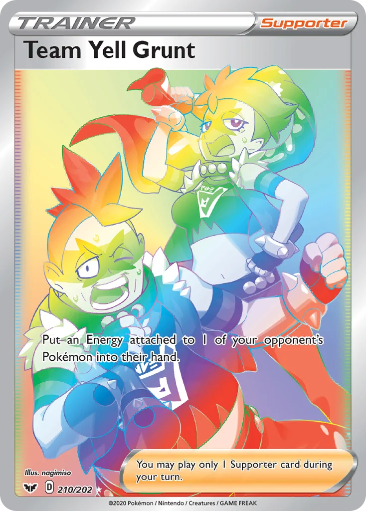 swsh1-210 Team Yell Grunt 210/202 Rare rainbow