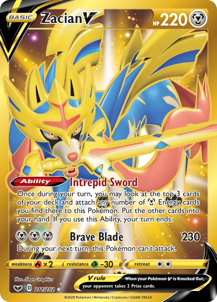 swsh1-211 Zacian V 211/202 Rare secret