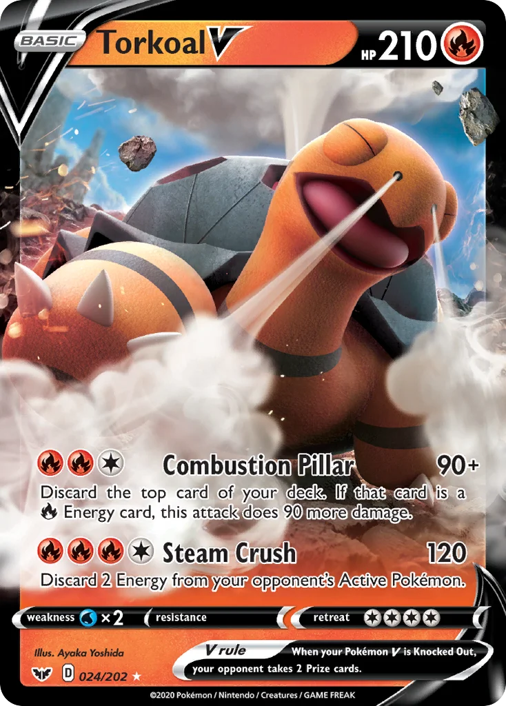 swsh1-24 Torkoal V 024/202 Rare holo v