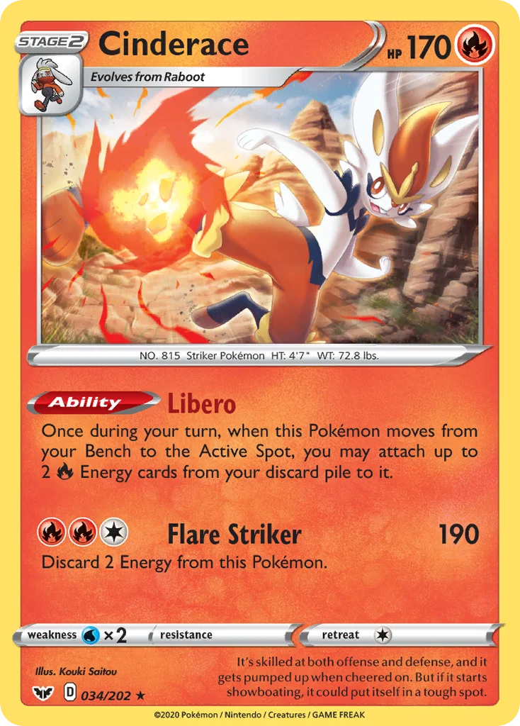 Cinderace 034/202 Rare holo