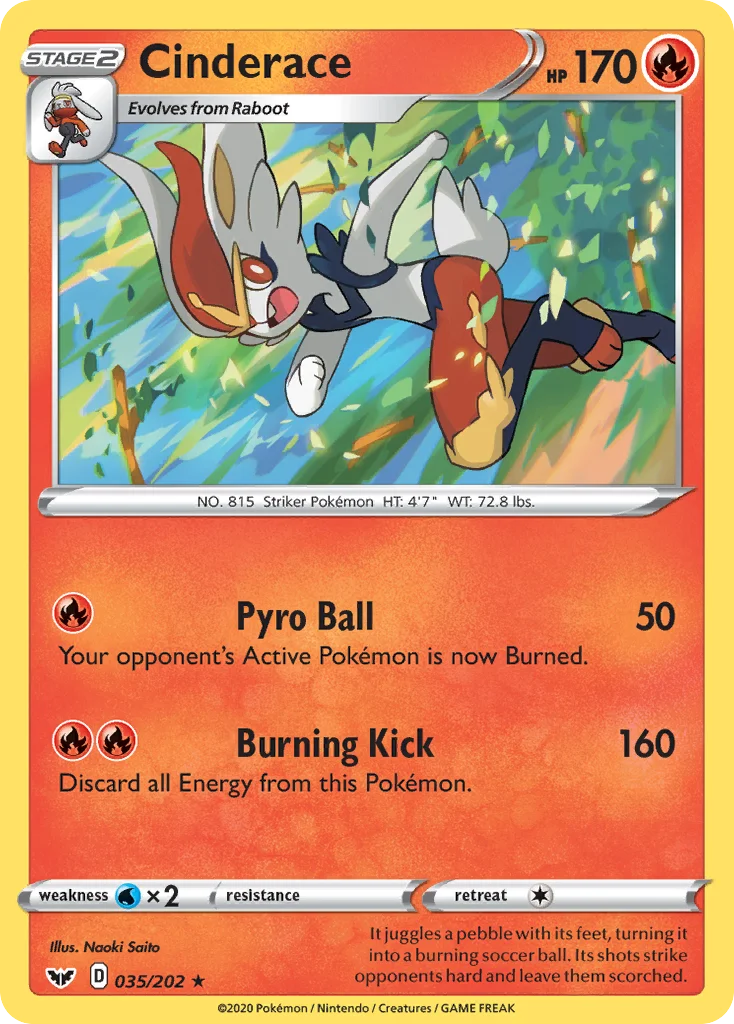 Cinderace 035/202 Rare holo