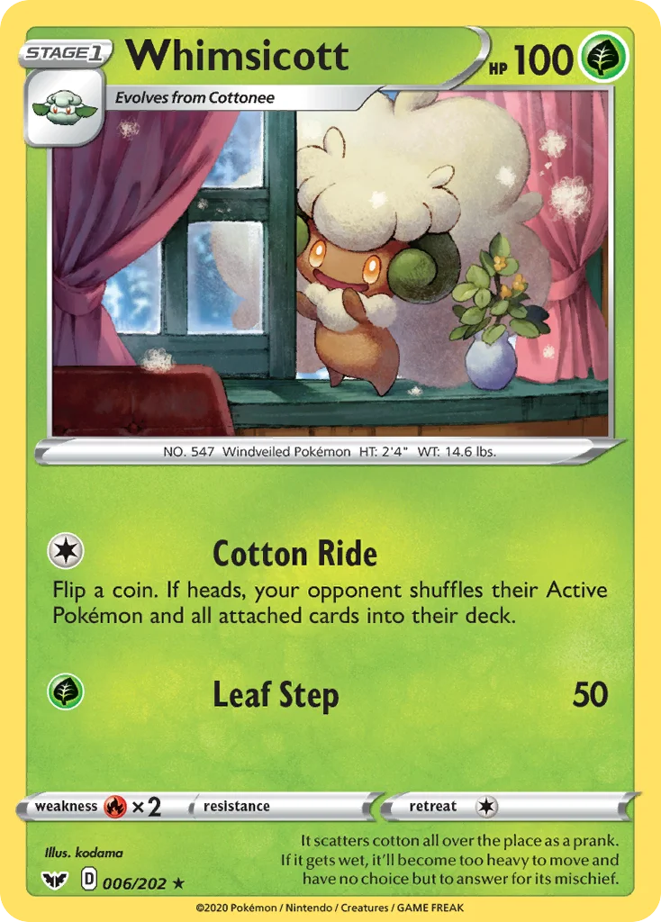 swsh1-6 Whimsicott 006/202 Rare