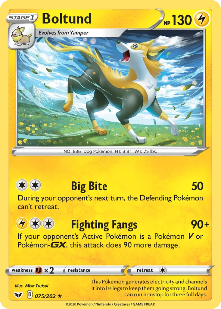 Boltund 075/202 Rare holo