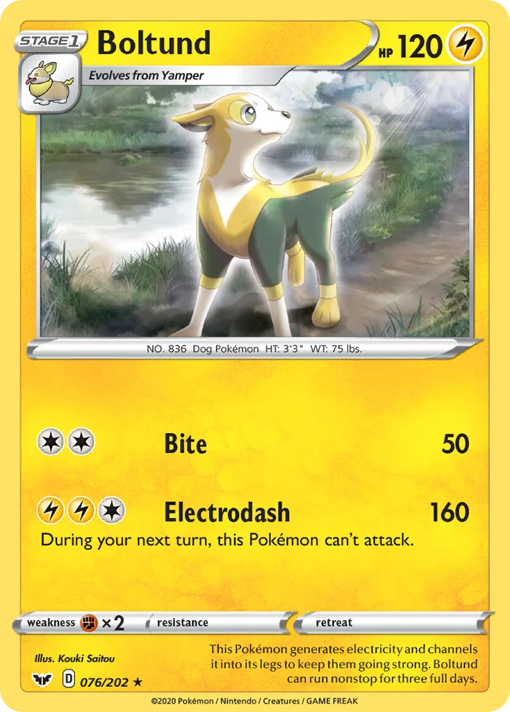 Boltund 076/202 Rare holo