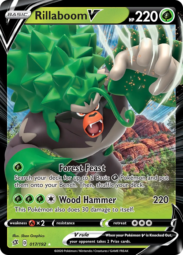 Rillaboom V 017/192 Rare holo v