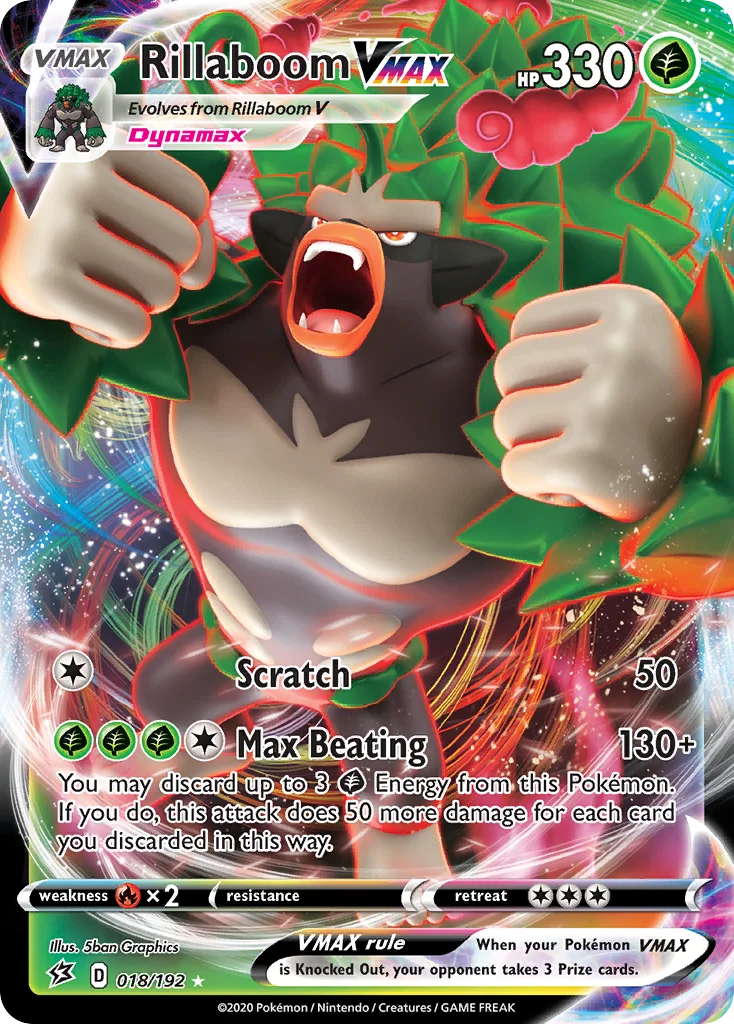 Rillaboom VMAX 018/192 Rare holo vmax