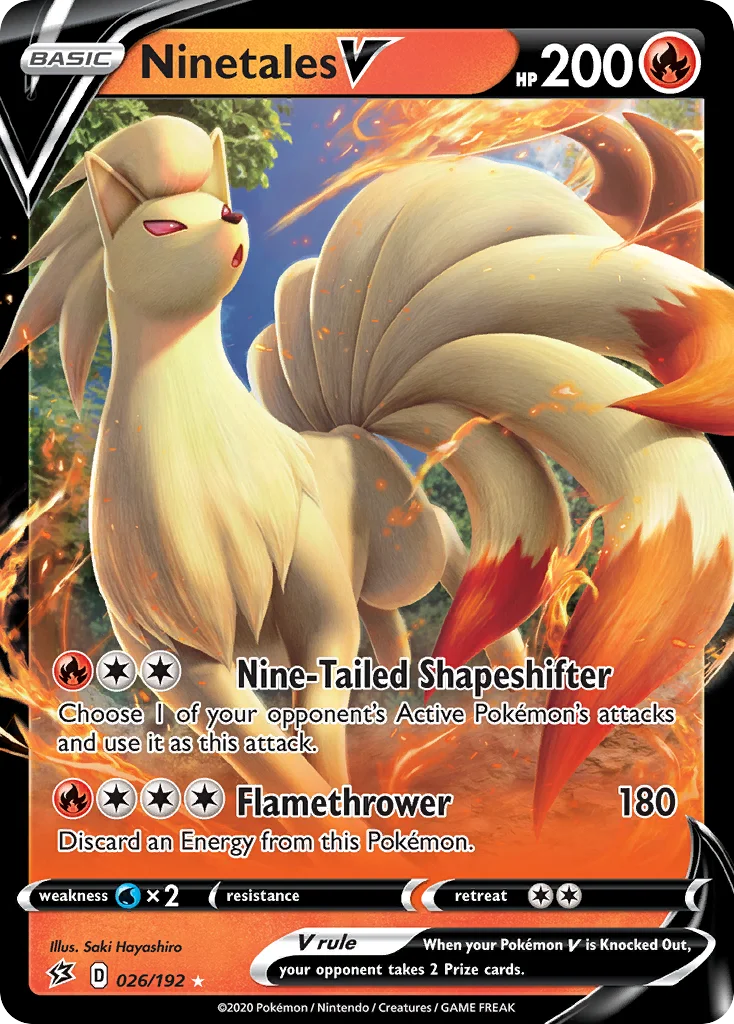 Ninetales V 026/192 Rare holo v