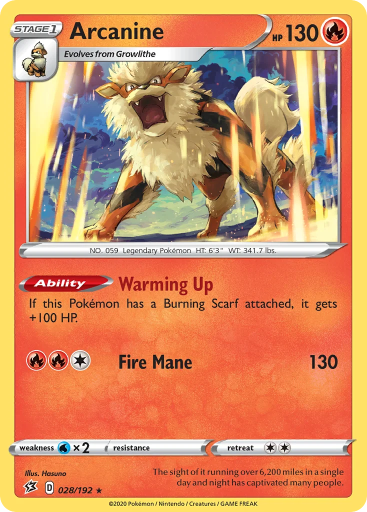 Arcanine 028/192 Rare