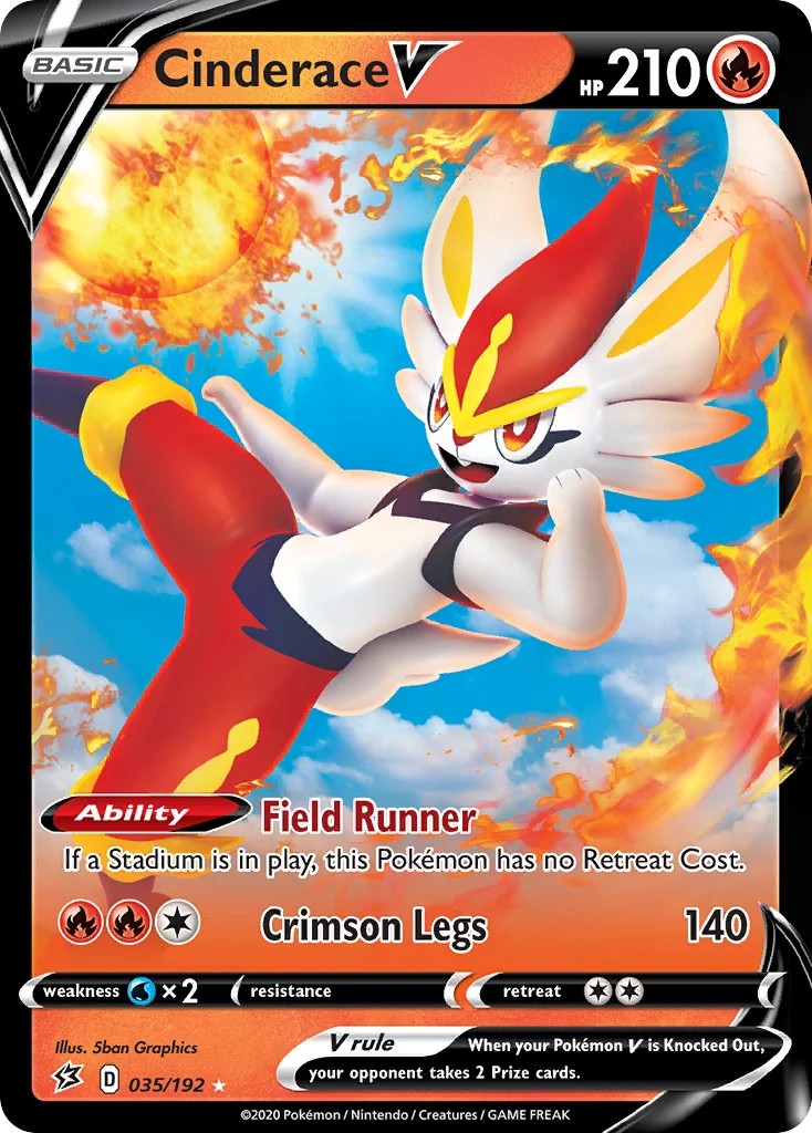 Cinderace V 035/192 Rare holo v