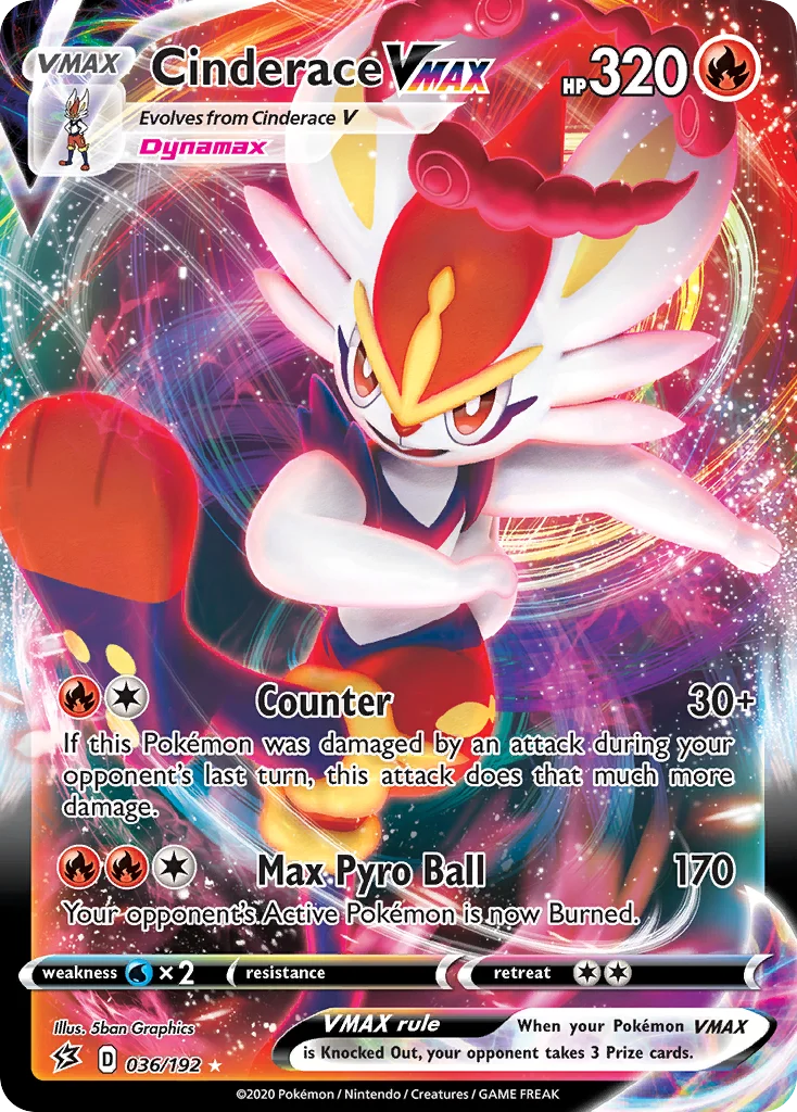 Cinderace VMAX 036/192 Rare holo vmax