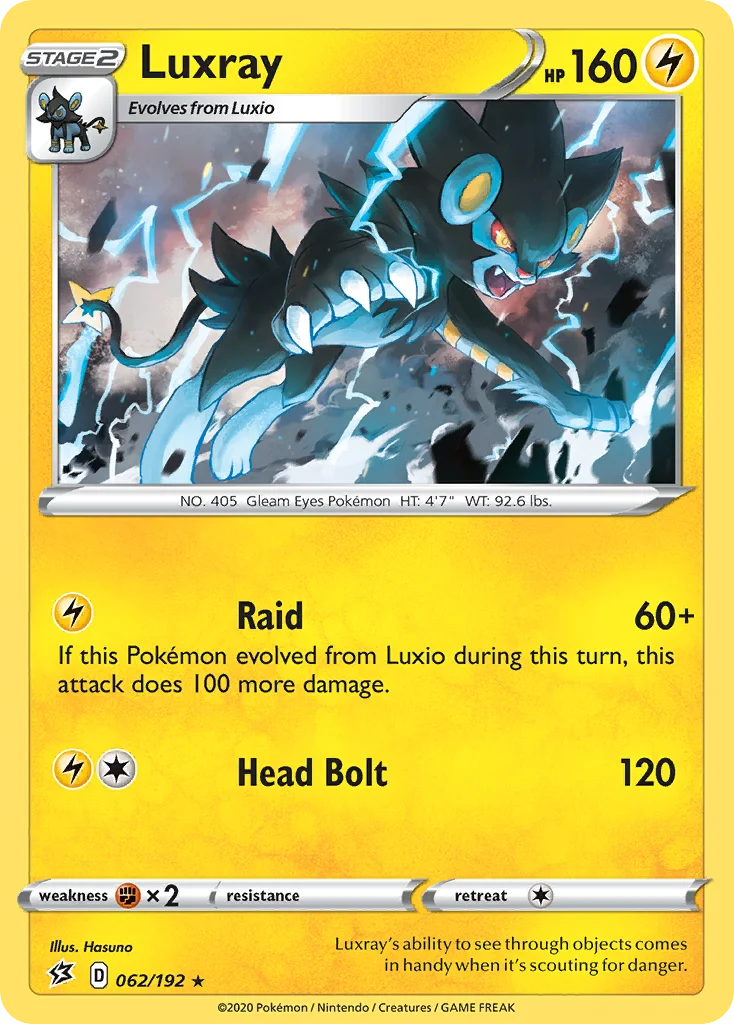 Luxray 062/192 Rare holo