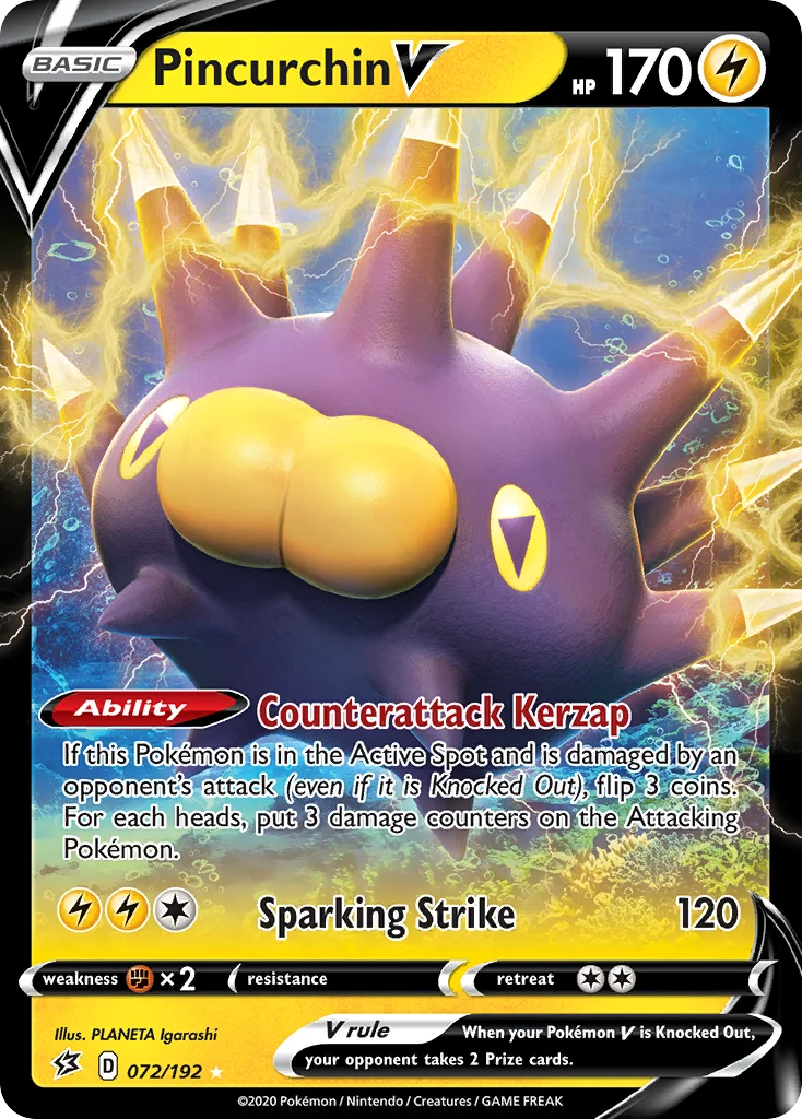Pincurchin V 072/192 Rare holo v