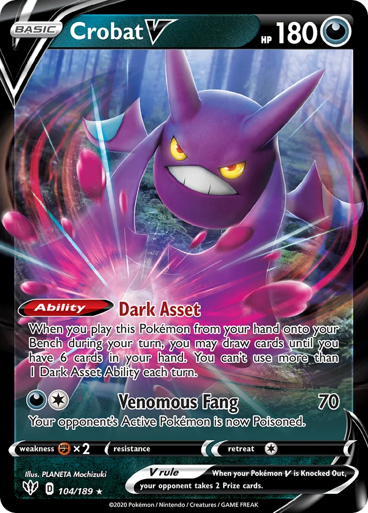 Crobat V 104/189 Rare holo v