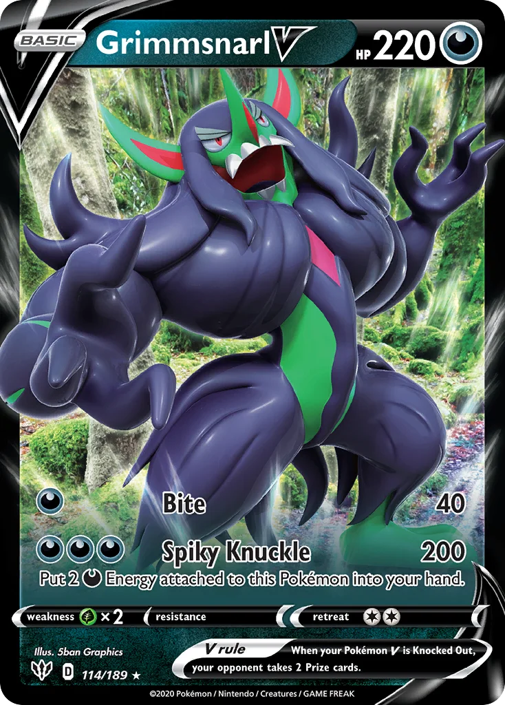 Grimmsnarl V 114/189 Rare holo v