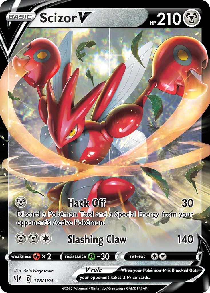 Scizor V 118/189 Rare holo v