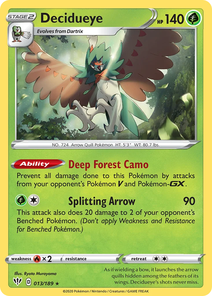 swsh3-13 Decidueye 013/189 Rare holo