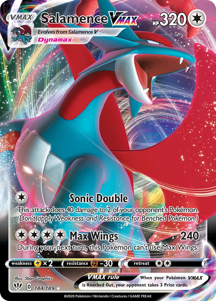 Salamence VMAX 144/189 Rare holo vmax