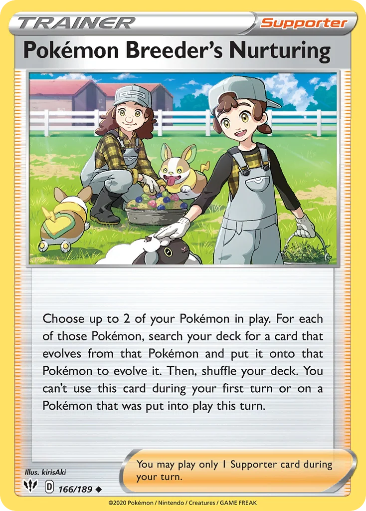 Pokémon Breeder's Nurturing 166/189 Uncommon