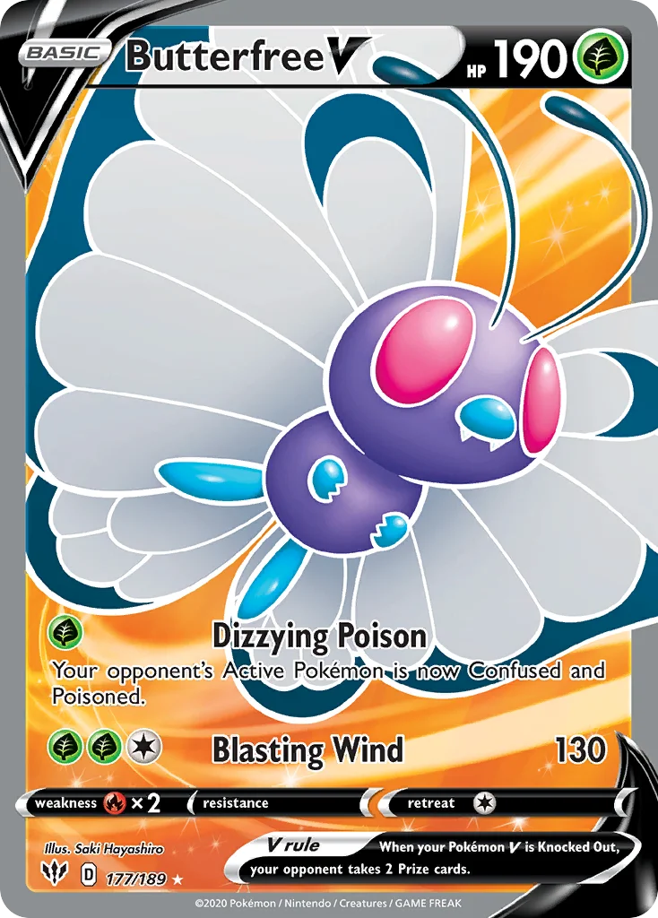 Butterfree V 177/189 Rare ultra
