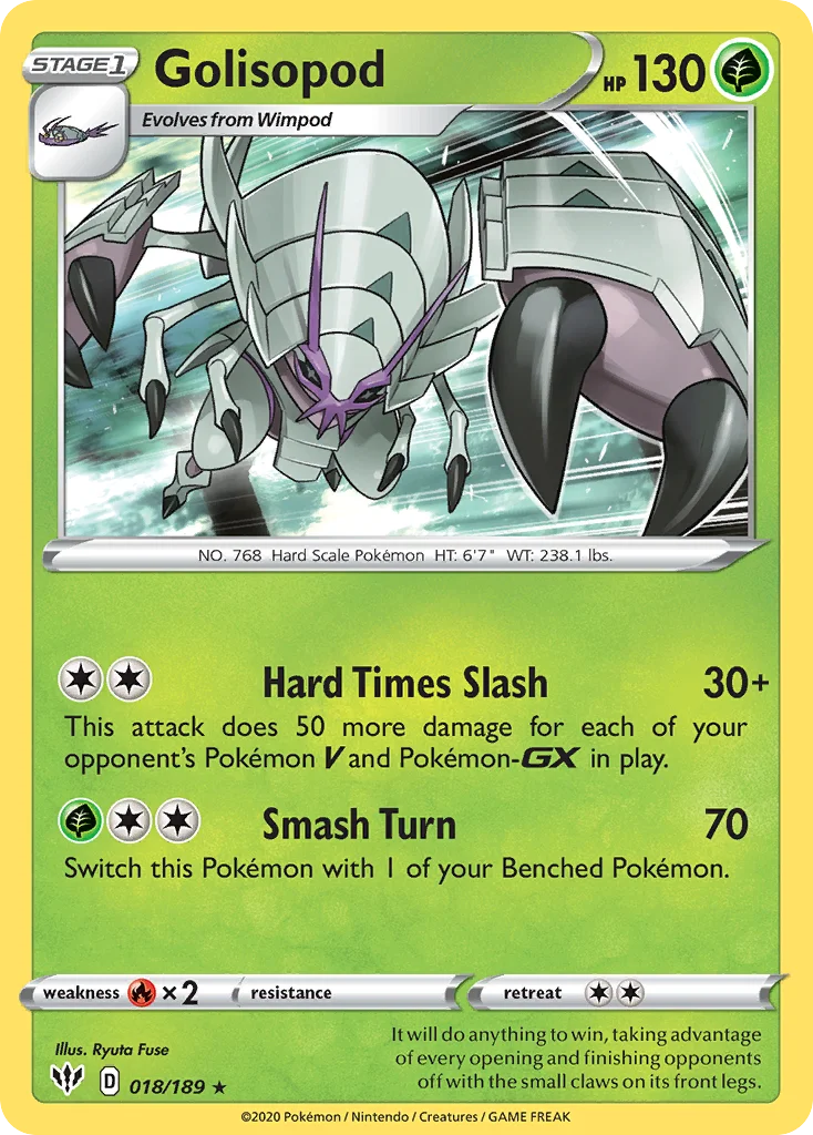 swsh3-18 Golisopod 018/189 Rare holo