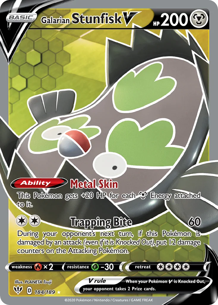 Galarian Stunfisk V 184/189 Rare ultra