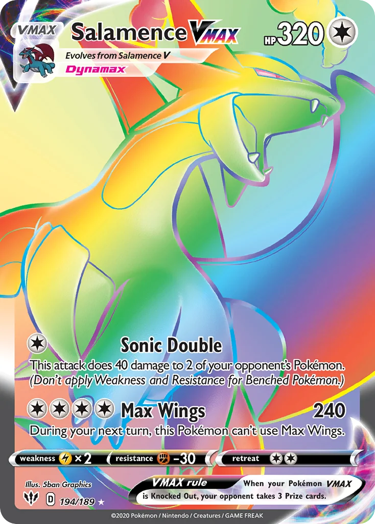 Salamence VMAX 194/189 Rare rainbow