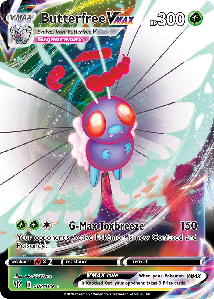 swsh3-2 Butterfree VMAX 002/189 Rare holo vmax