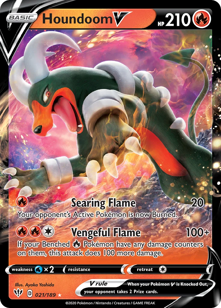 swsh3-21 Houndoom V 021/189 Rare holo v