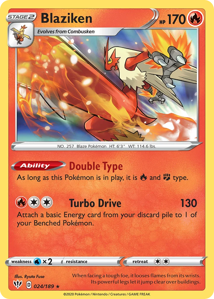 swsh3-24 Blaziken 024/189 Rare holo