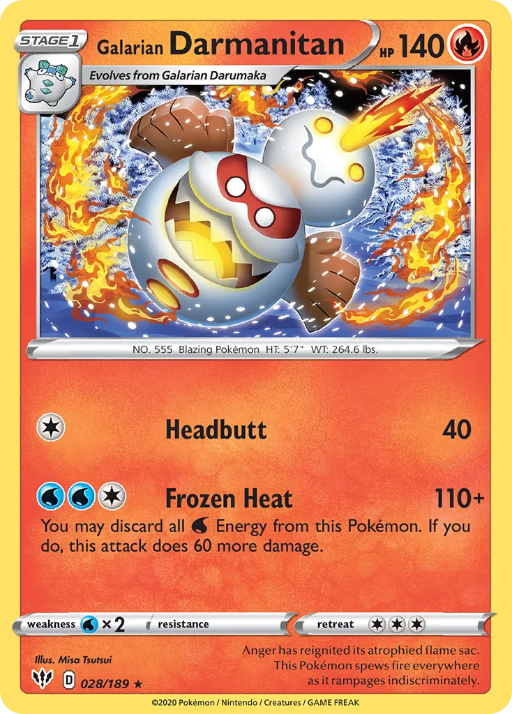 swsh3-28 Galarian Darmanitan 028/189 Rare