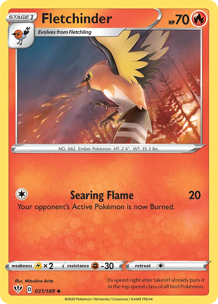 swsh3-31 Fletchinder 031/189 Uncommon