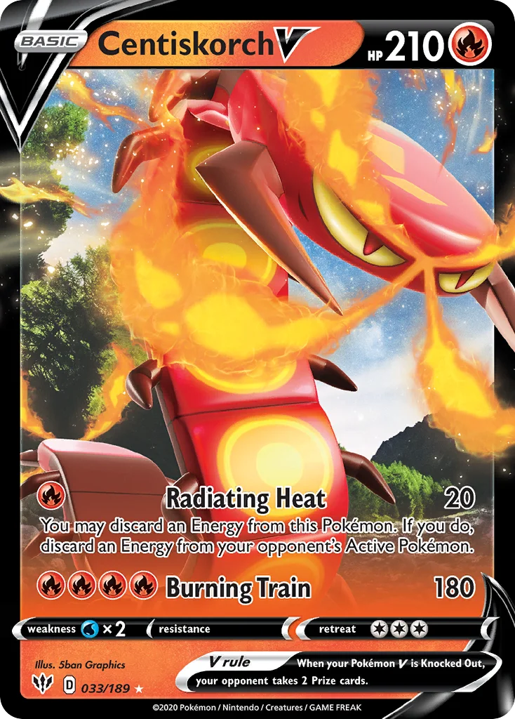swsh3-33 Centiskorch V 033/189 Rare holo v