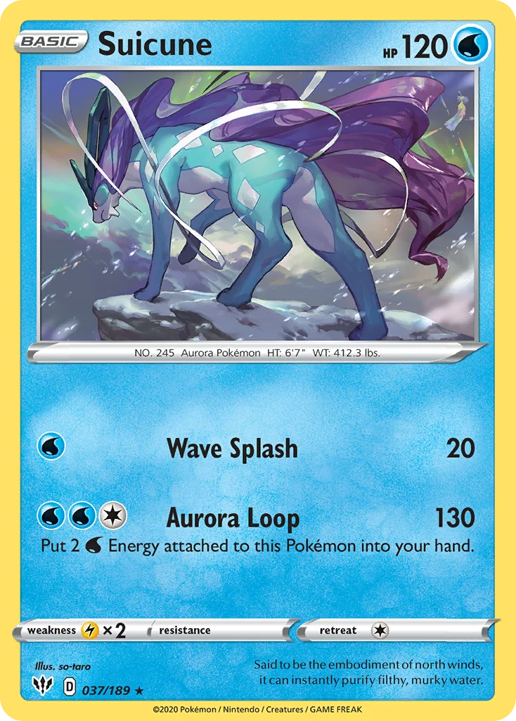swsh3-37 Suicune 037/189 Rare holo
