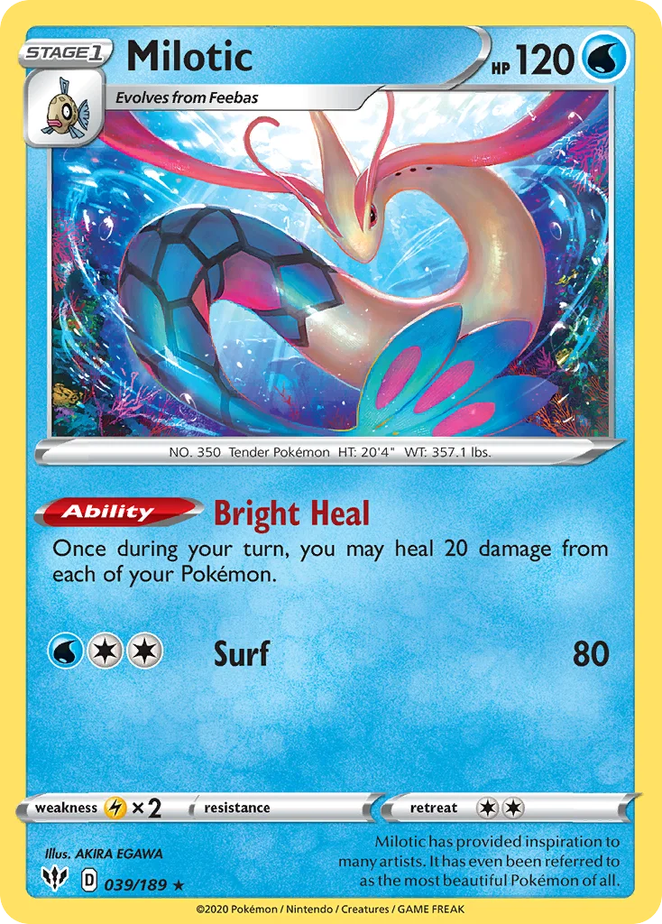 swsh3-39 Milotic 039/189 Rare holo
