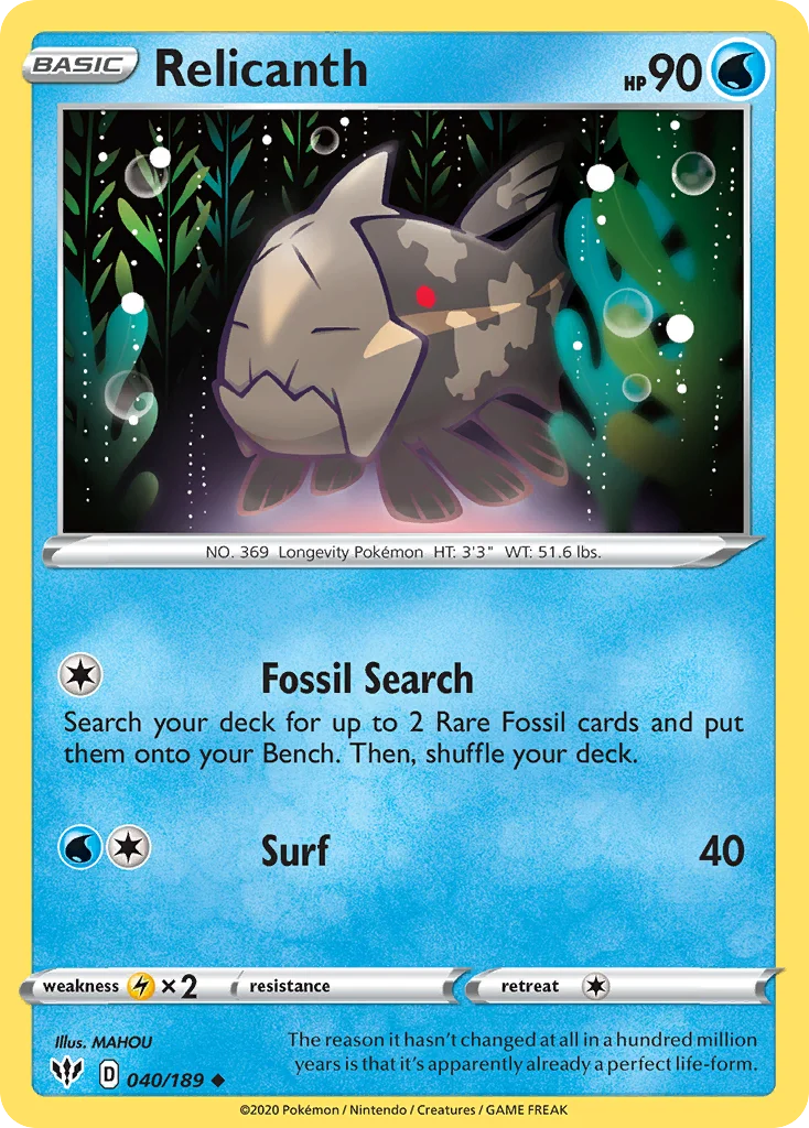 swsh3-40 Relicanth 040/189 Uncommon