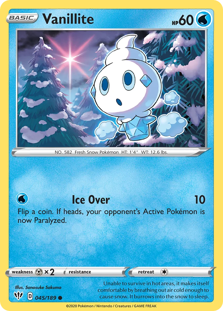 swsh3-45 Vanillite 045/189 Common