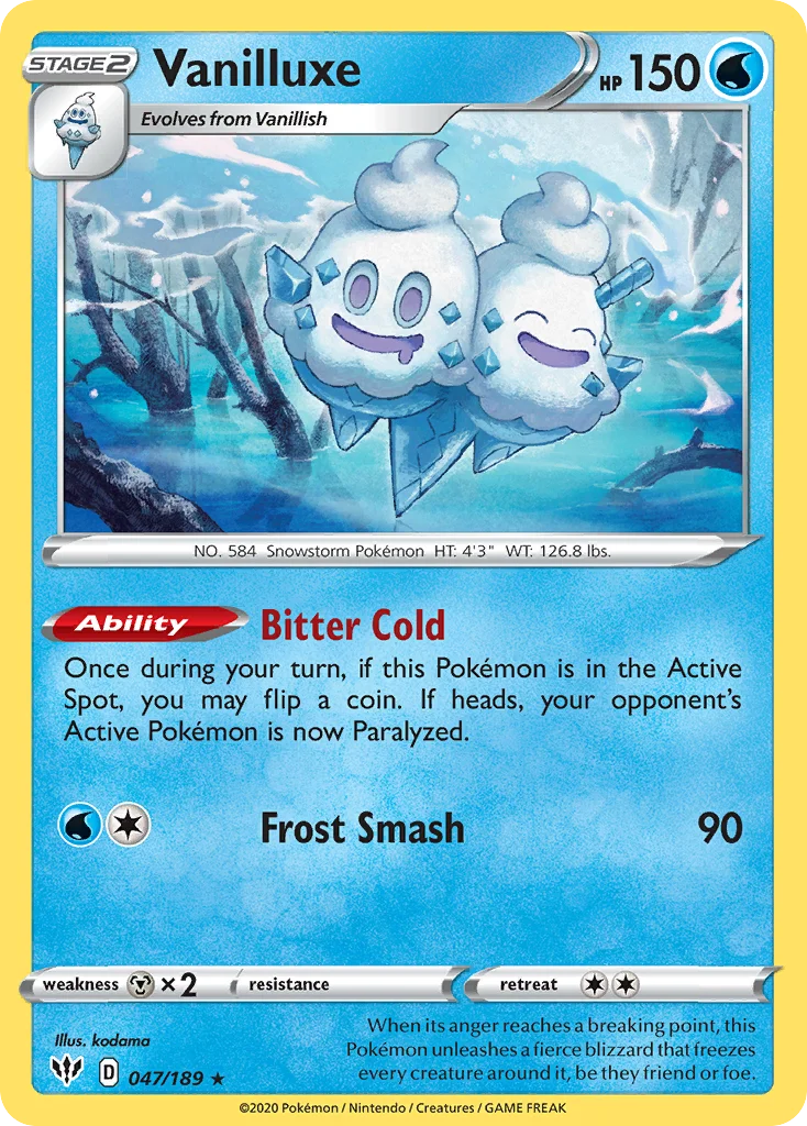 swsh3-47 Vanilluxe 047/189 Rare
