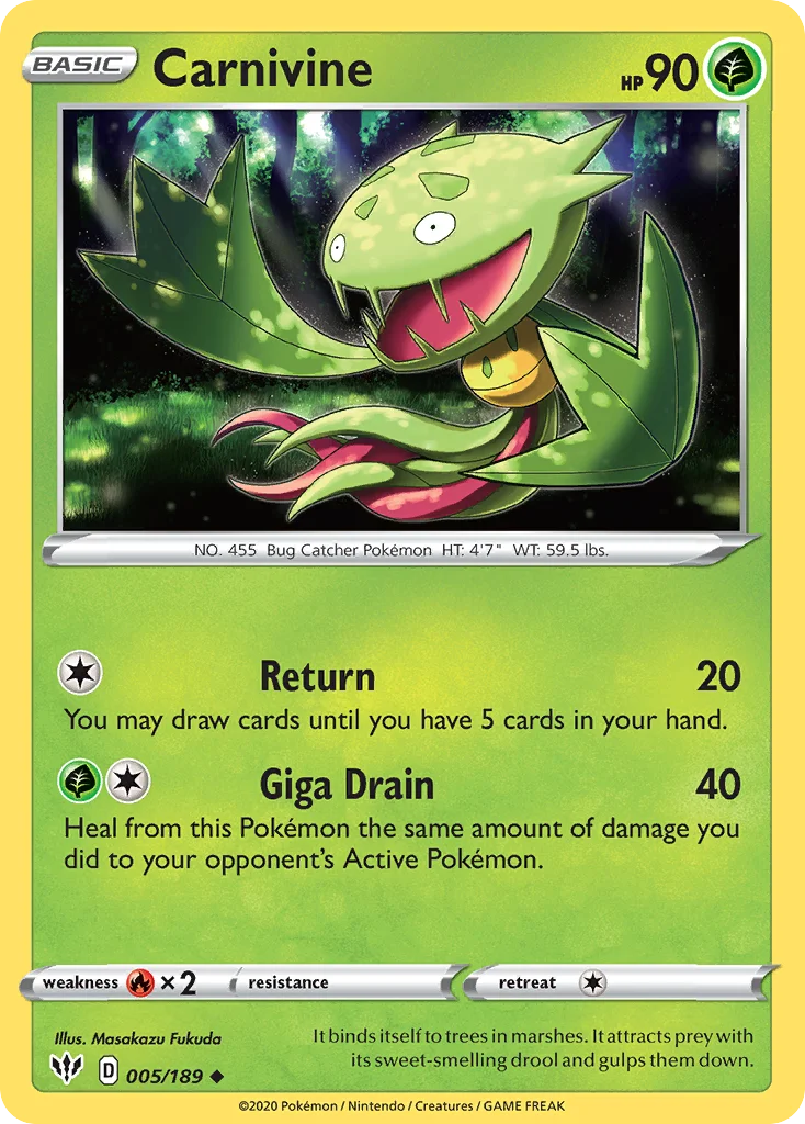 swsh3-5 Carnivine 005/189 Uncommon