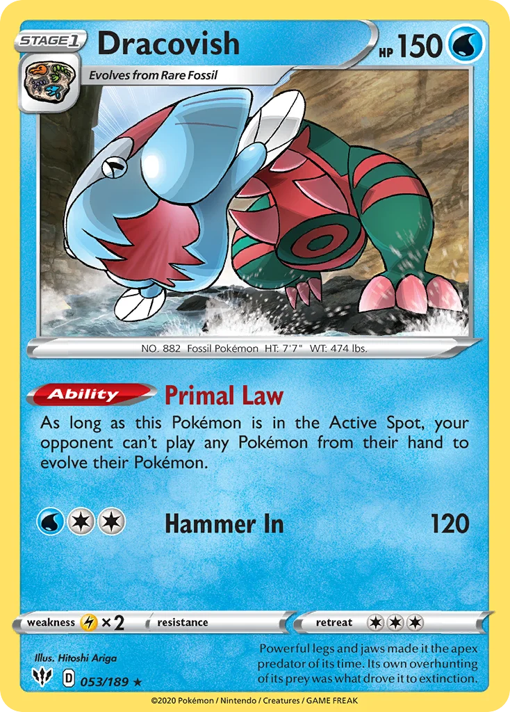 swsh3-53 Dracovish 053/189 Rare holo